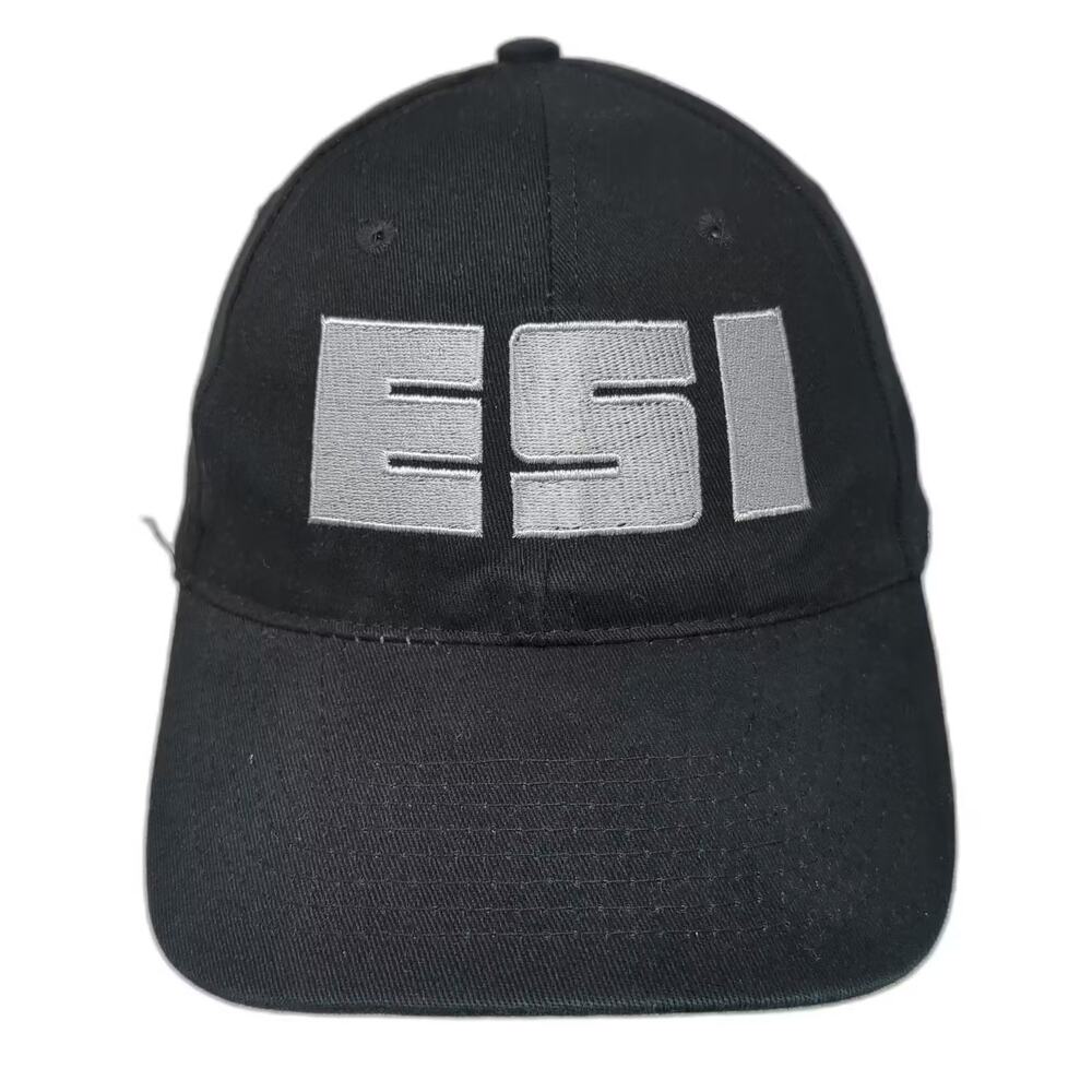 HitWear Baseball Cap Black Gray OS ESI Embroidered Strapback Adjustable Hat